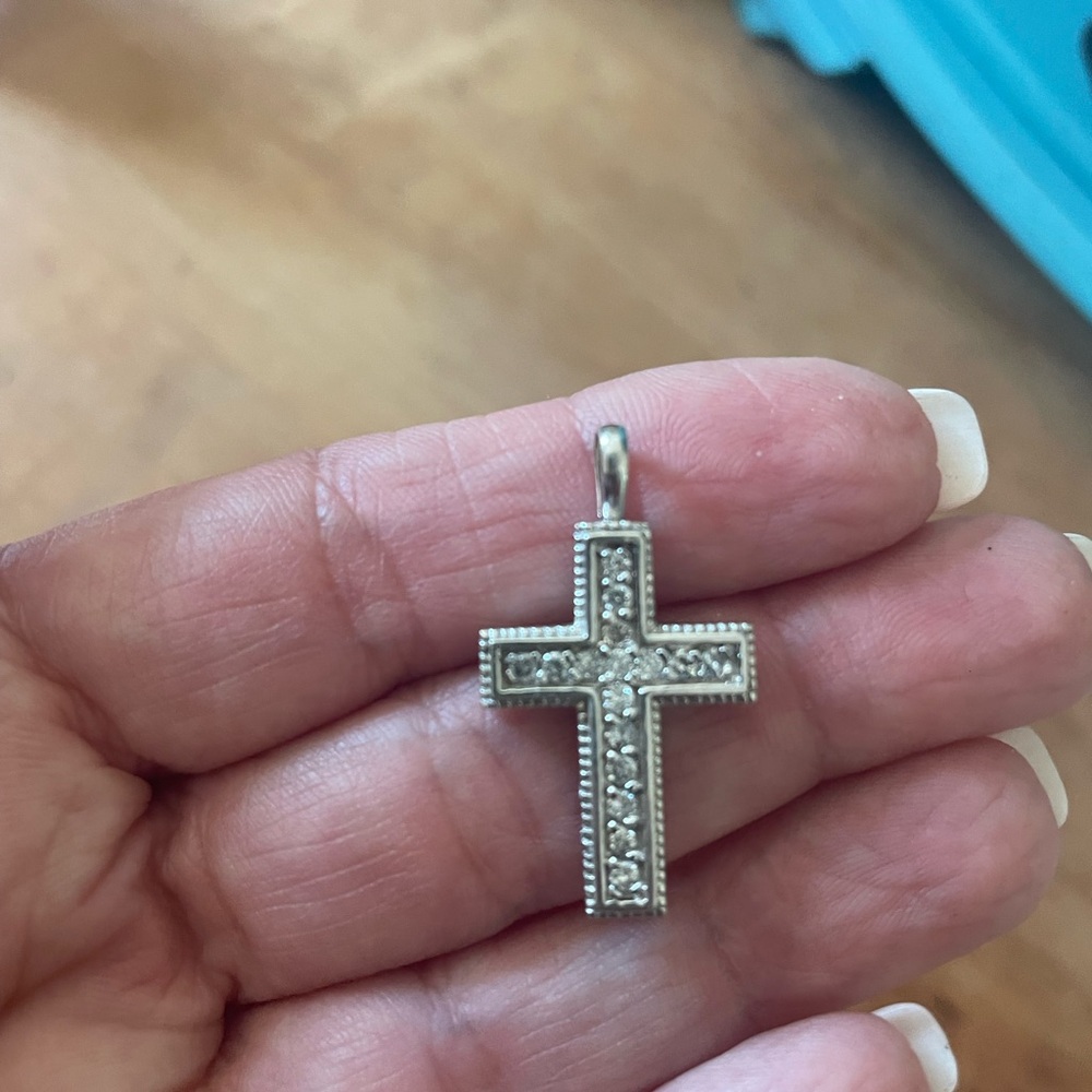 White gold and diamond cross
